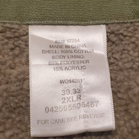 Lakin Mckey Women's Canvas Sherpa Lined Vest Olive Green Size 2XLR Farming Work - Picture 12 of 12